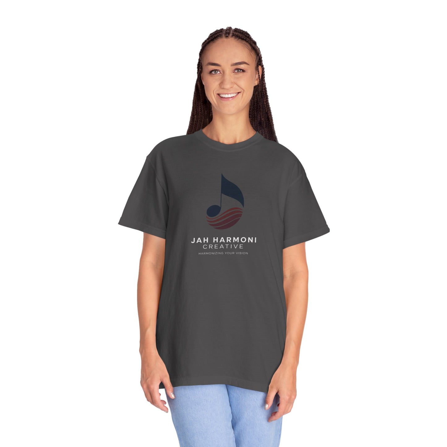 Music Logo T‑Shirt — “Jah Harmoni Creative” Branded Tee