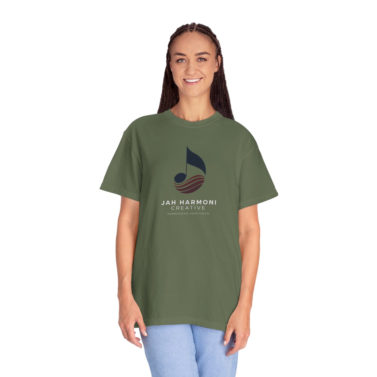 Music Logo T‑Shirt — “Jah Harmoni Creative” Branded Tee