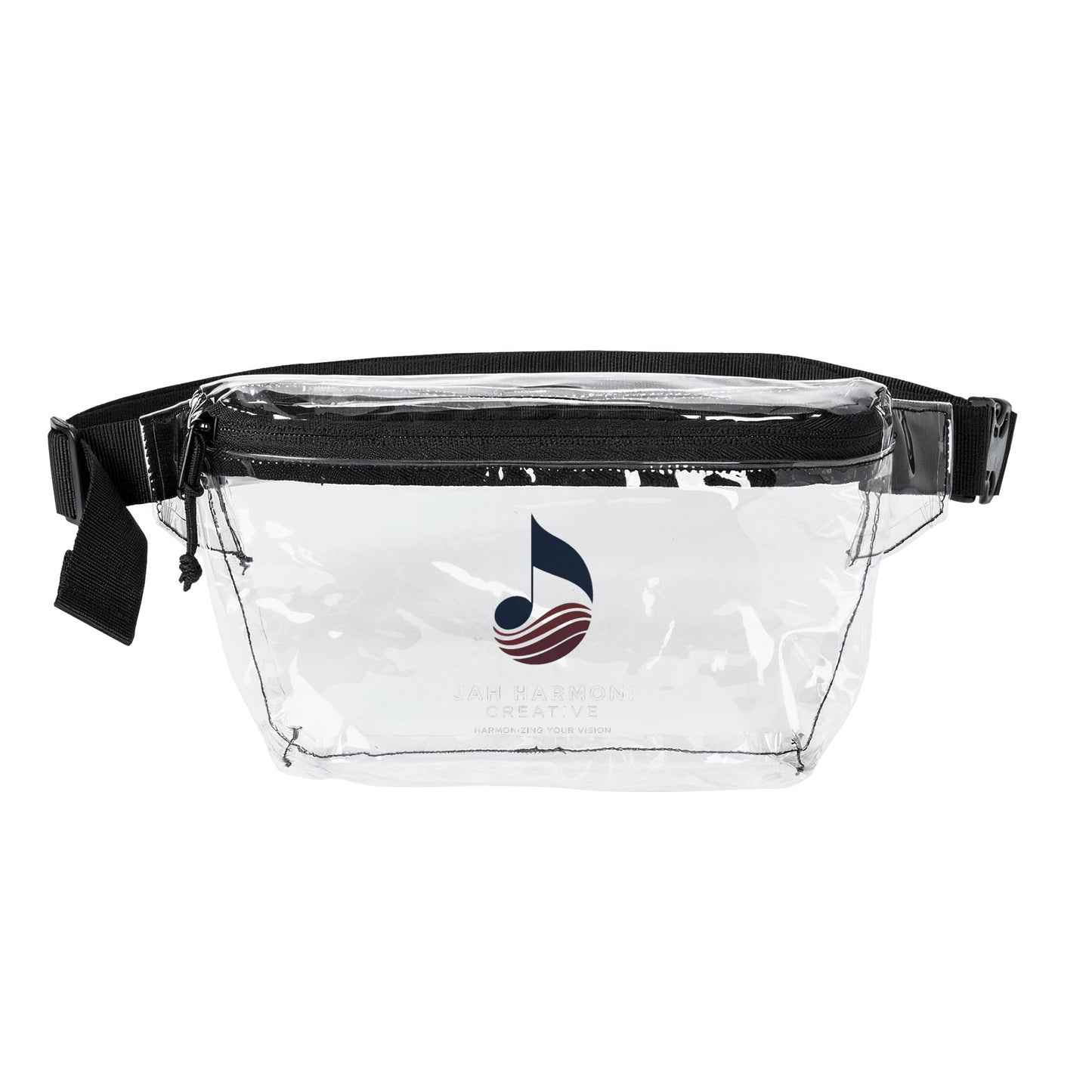 Jah's Clear Vinyl Fanny Pack — Transparent Festival Waist Bag with Logo