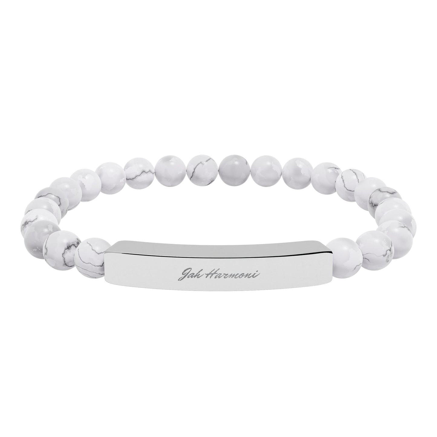 Engravable Natural Stone Stretch Bar Bracelet — Jah Harmoni Personalized Beaded Bracelet for Men & Women