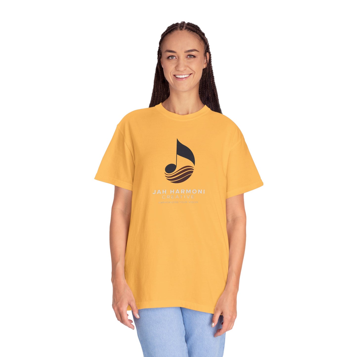 Music Logo T‑Shirt — “Jah Harmoni Creative” Branded Tee