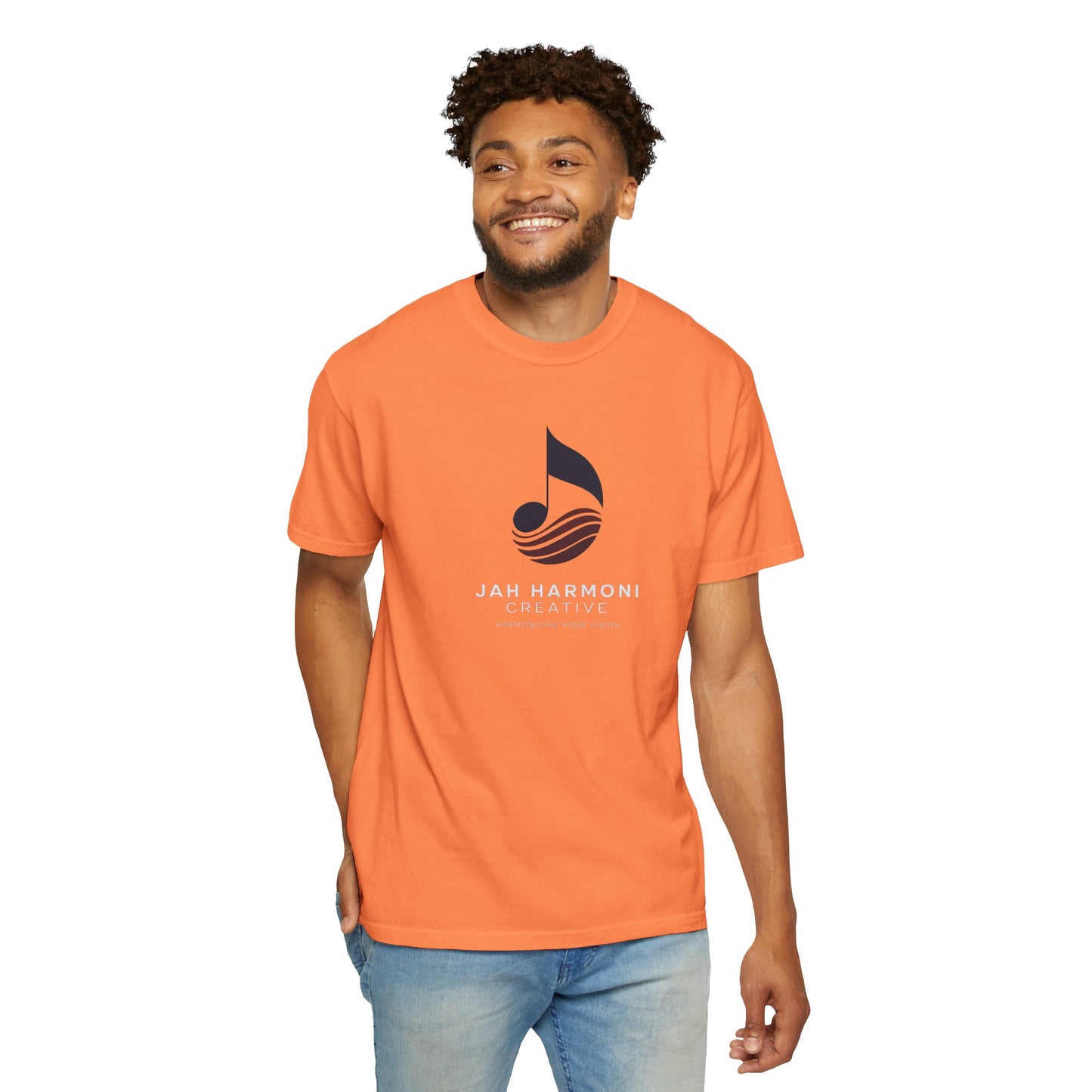 Music Logo T‑Shirt — “Jah Harmoni Creative” Branded Tee