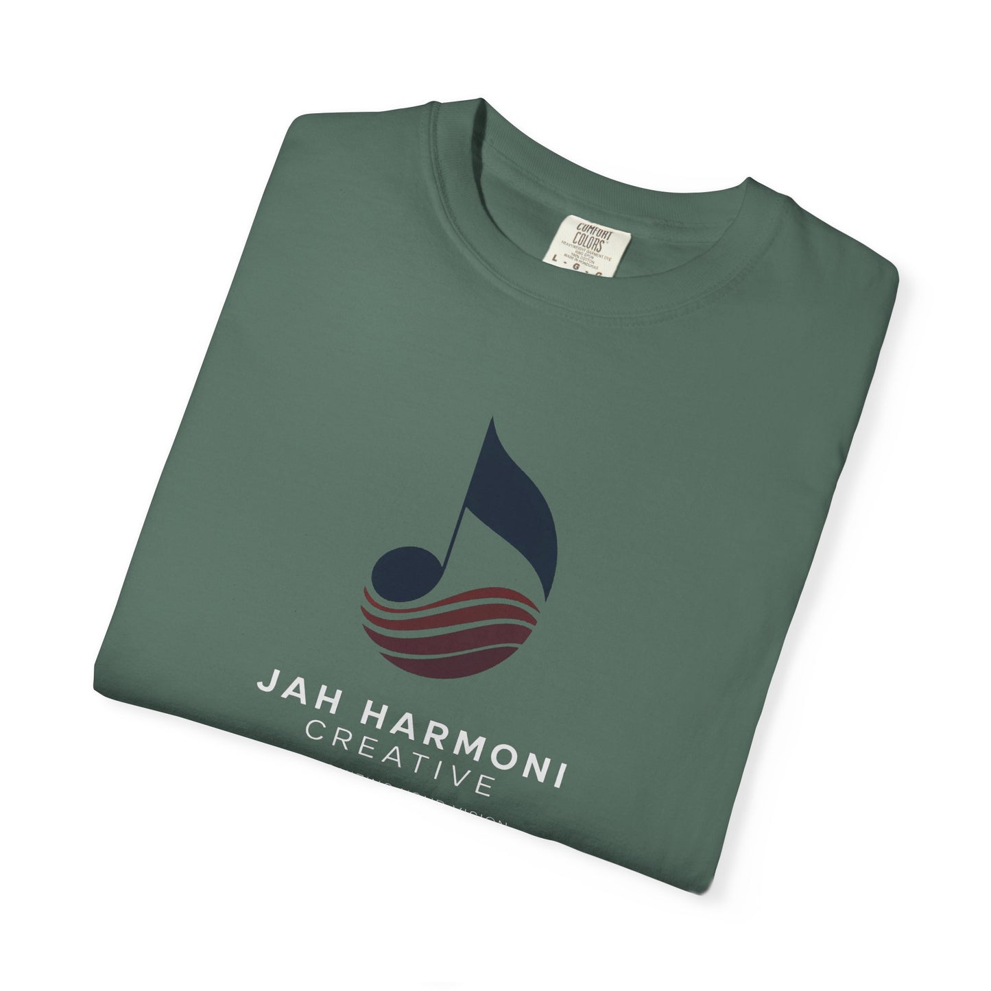 Music Logo T‑Shirt — “Jah Harmoni Creative” Branded Tee