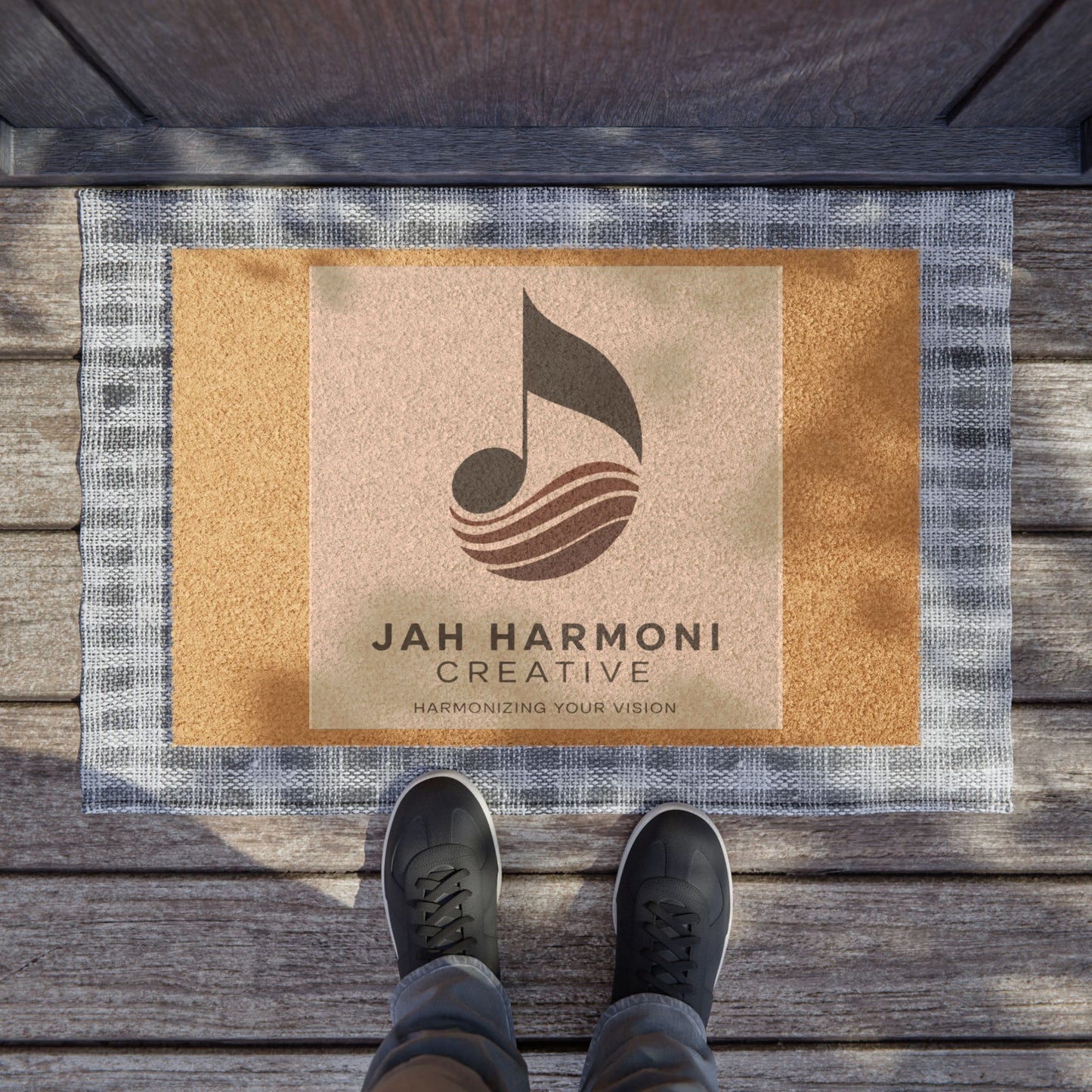 Doormat — Custom Logo Music Note Coir Welcome Mat (Jah Harmoni Creative)