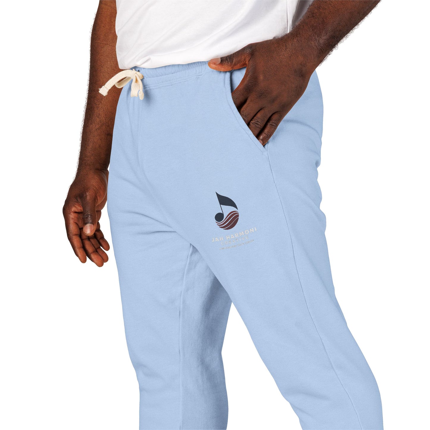Garment-Dyed Fleece Sweatpants — Relaxed Unisex Joggers with Subtle Patch Logo