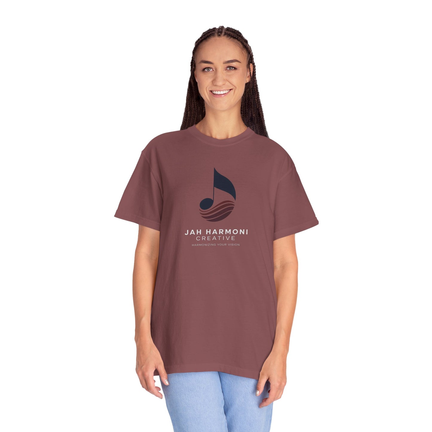 Music Logo T‑Shirt — “Jah Harmoni Creative” Branded Tee