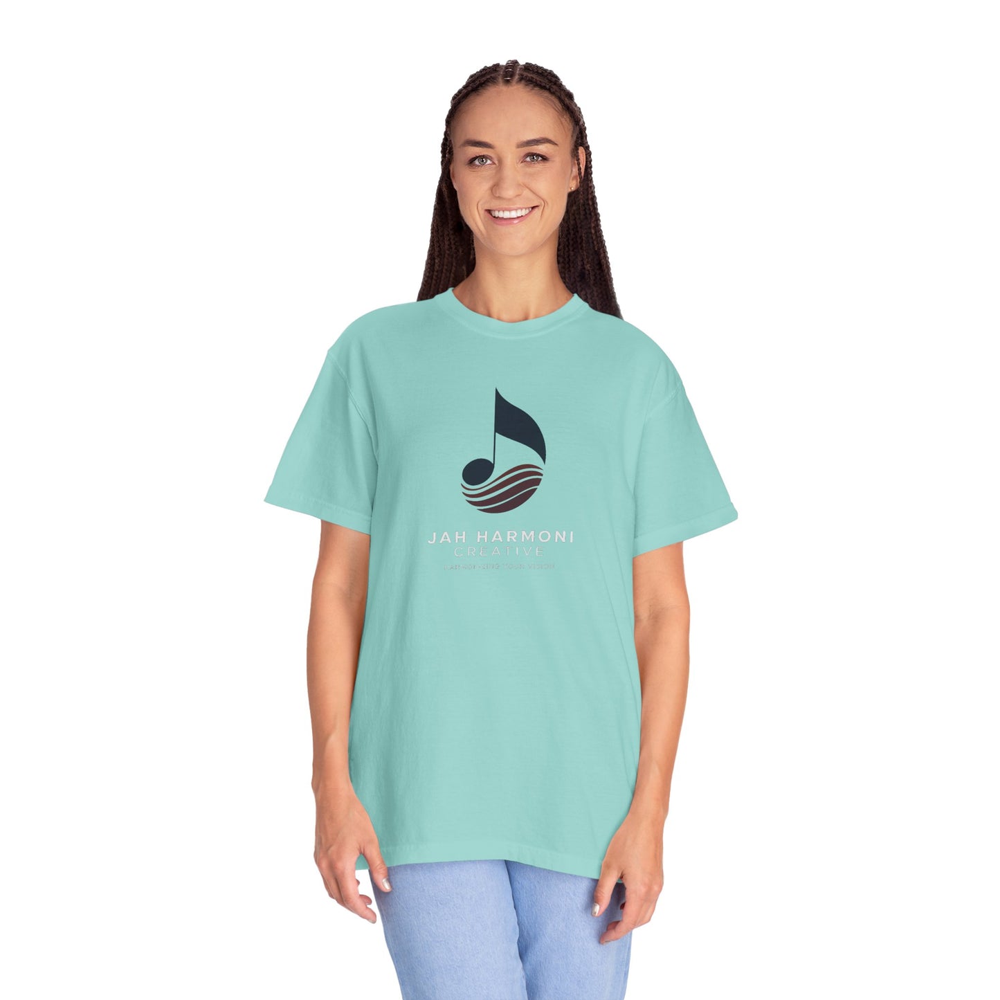 Music Logo T‑Shirt — “Jah Harmoni Creative” Branded Tee