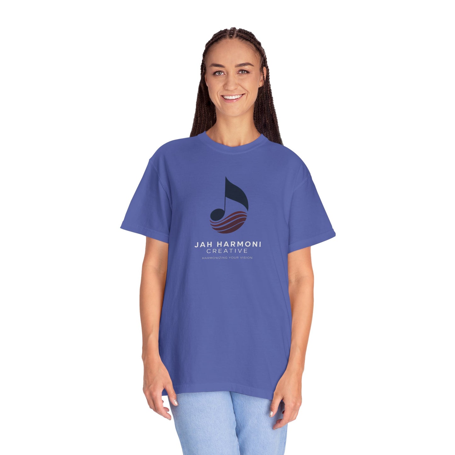 Music Logo T‑Shirt — “Jah Harmoni Creative” Branded Tee