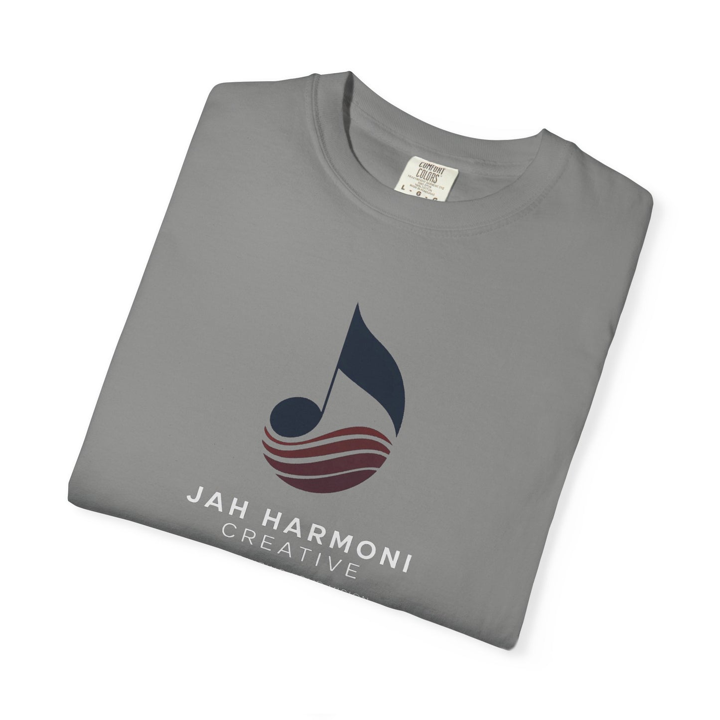 Music Logo T‑Shirt — “Jah Harmoni Creative” Branded Tee