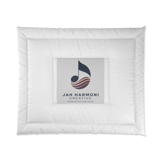 Music Logo Comforter – 'Jah Harmoni Creative' Branded Bedspread