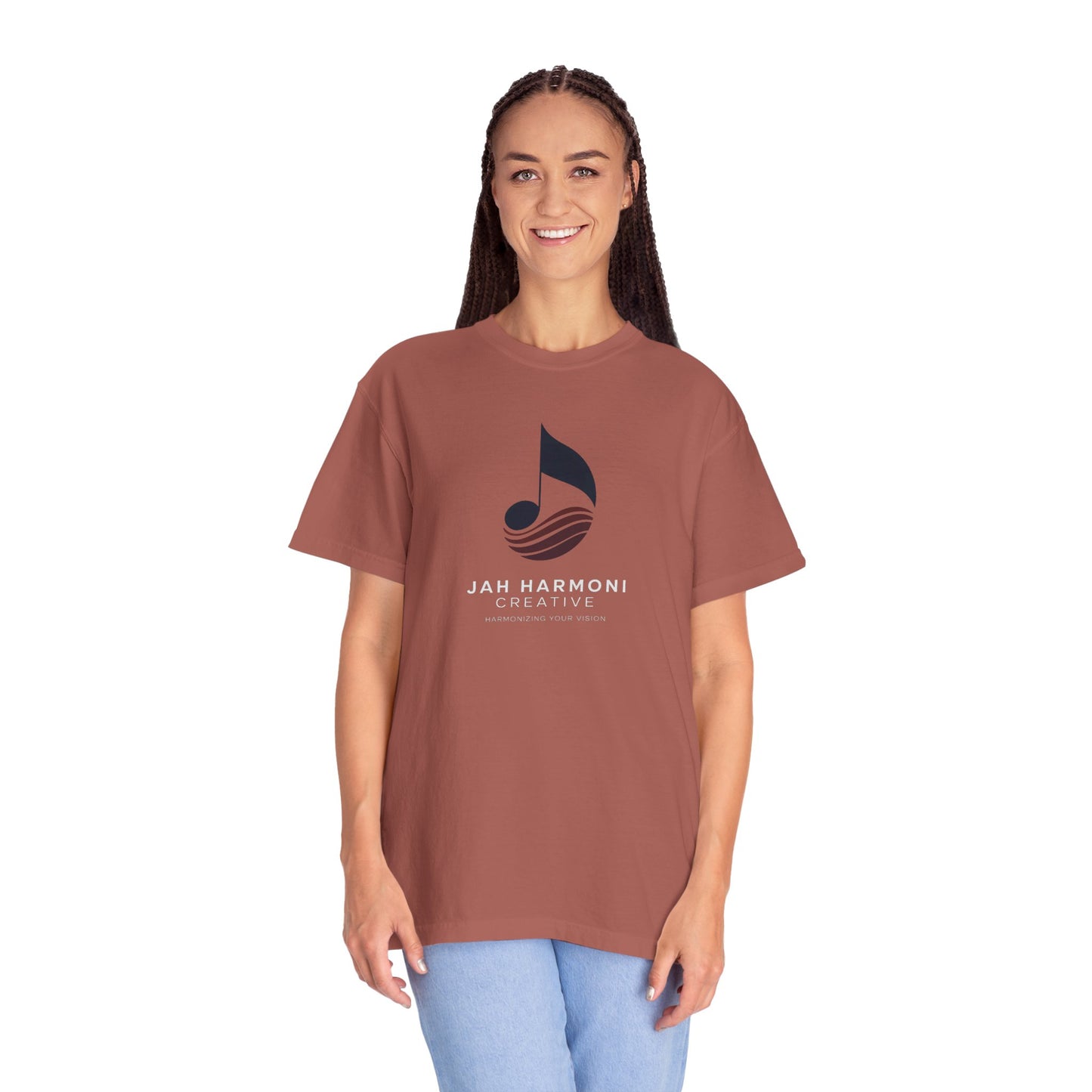 Music Logo T‑Shirt — “Jah Harmoni Creative” Branded Tee