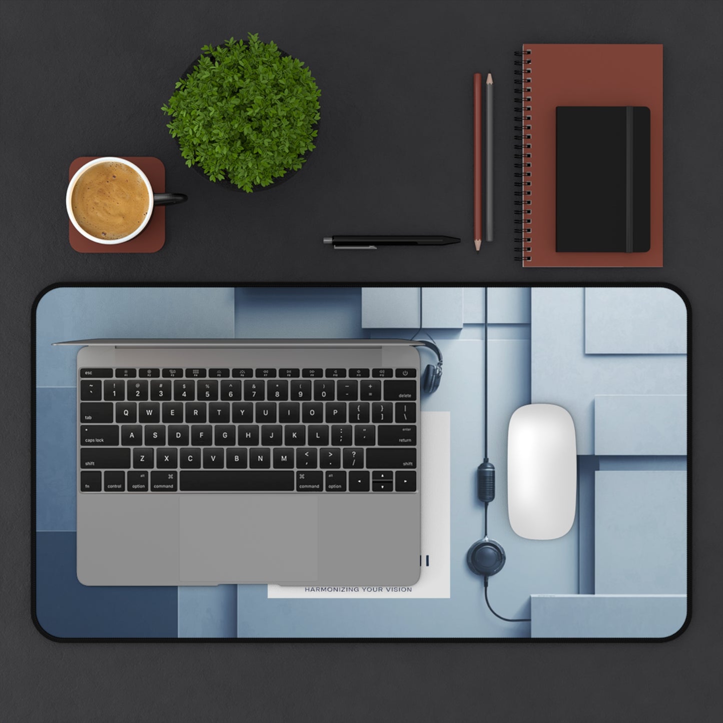Jah Harmoni Creative Logo Desk Mat — Professional Music Studio Mousepad