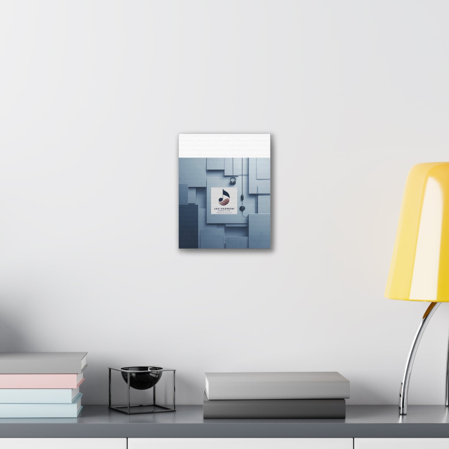 Music Studio Logo Canvas Print — Jah Harmoni Creative Stretched Wall Art
