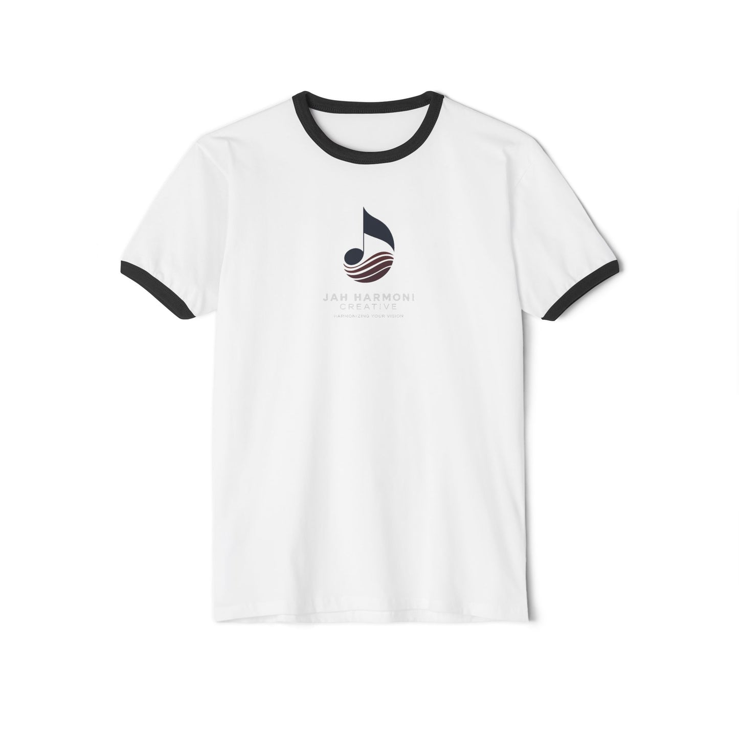 Jah Harmoni Creative Unisex Retro Ringer T-Shirt — Coastal Music Note Logo