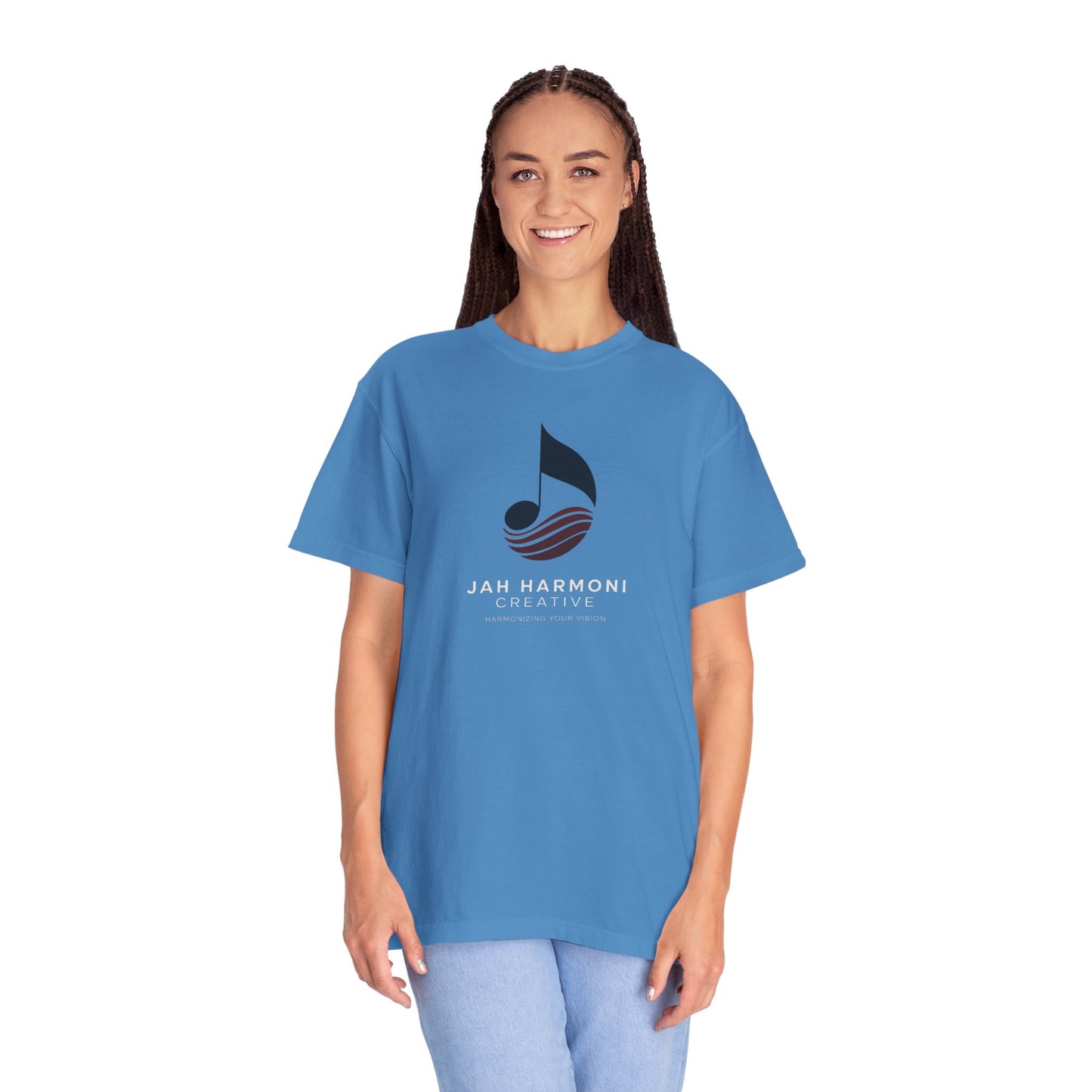 Music Logo T‑Shirt — “Jah Harmoni Creative” Branded Tee