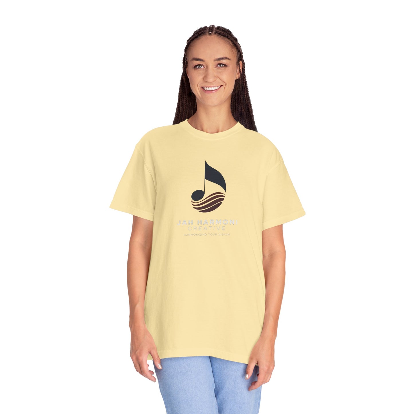 Music Logo T‑Shirt — “Jah Harmoni Creative” Branded Tee