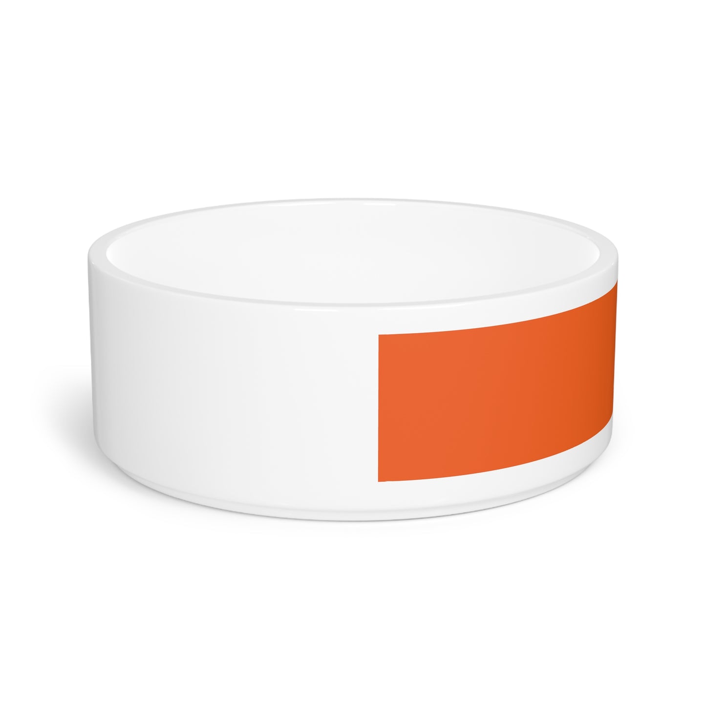 Orange Stripe Pet Bowl with 'Jah Harmoni Creative' Logo