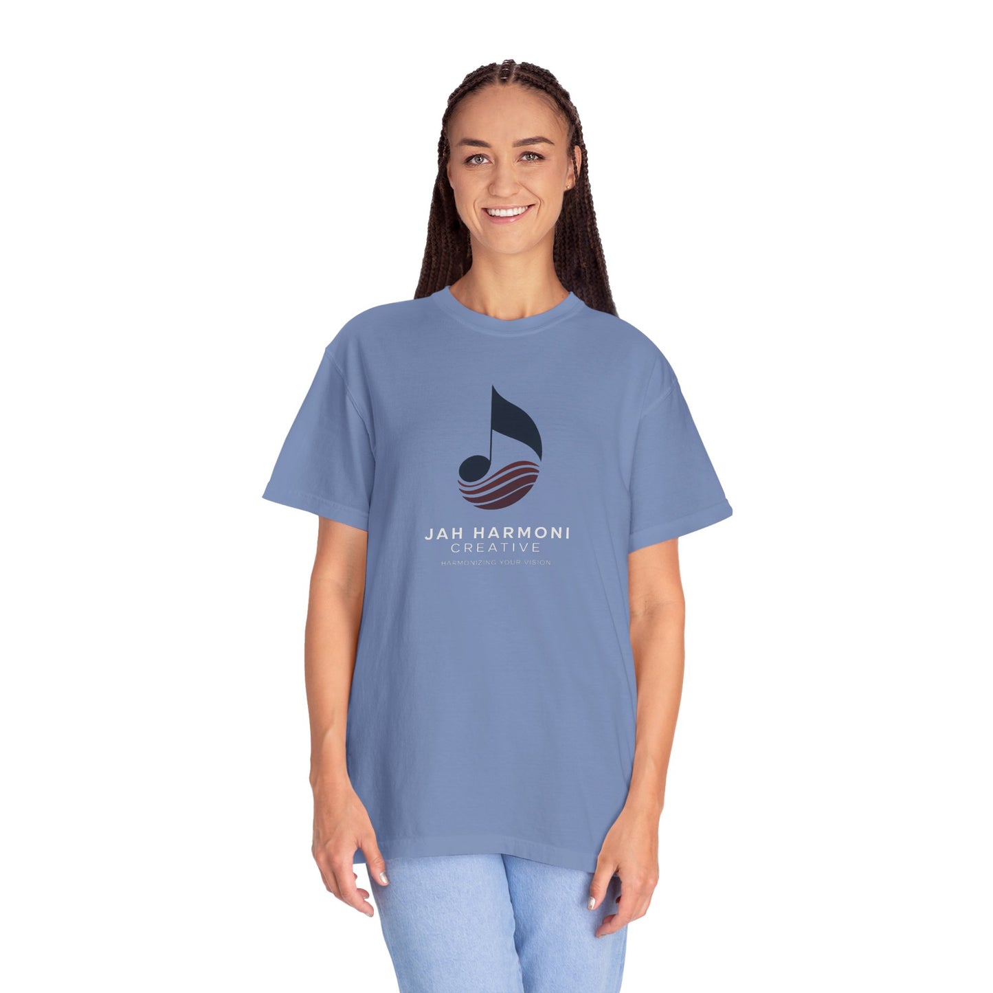 Music Logo T‑Shirt — “Jah Harmoni Creative” Branded Tee