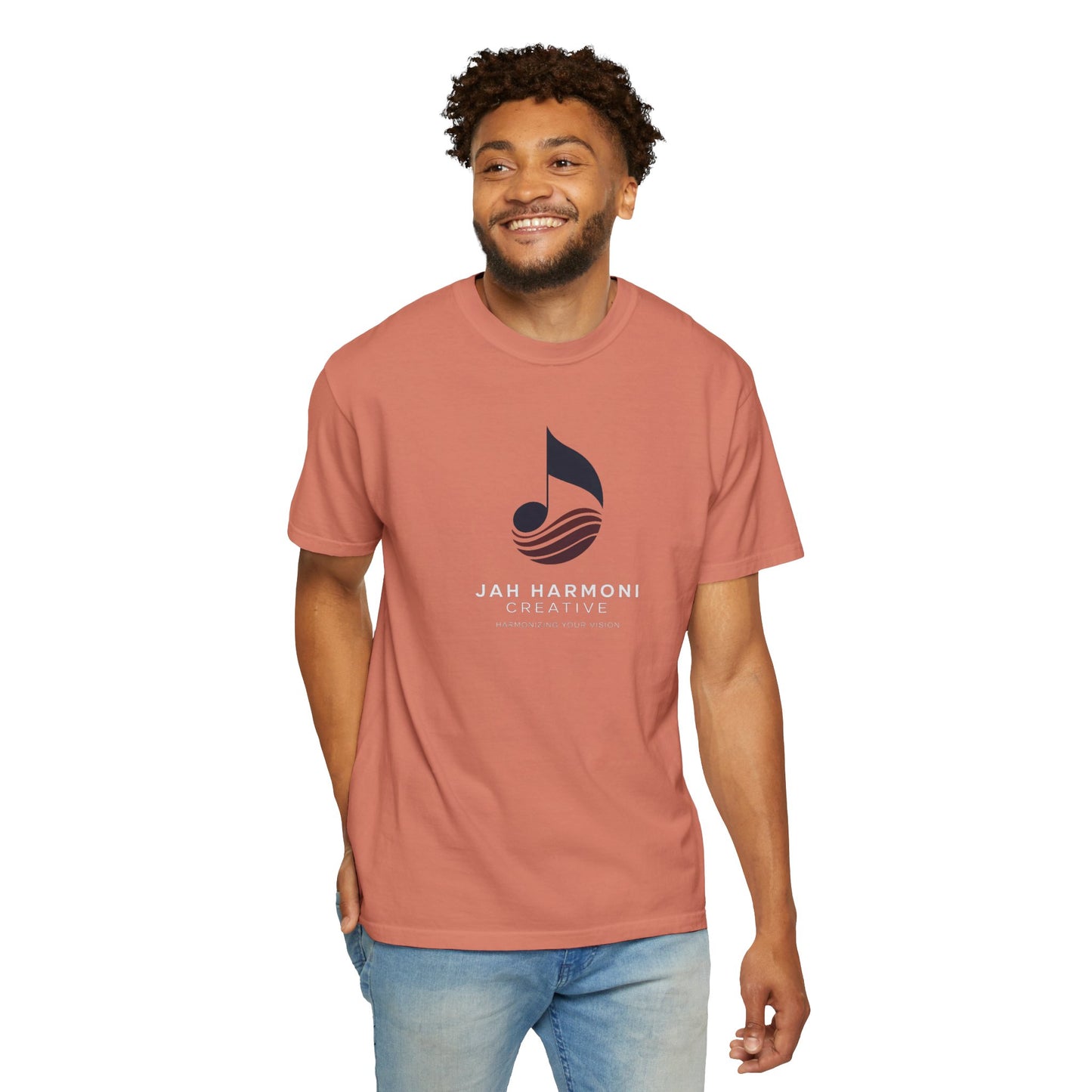 Music Logo T‑Shirt — “Jah Harmoni Creative” Branded Tee