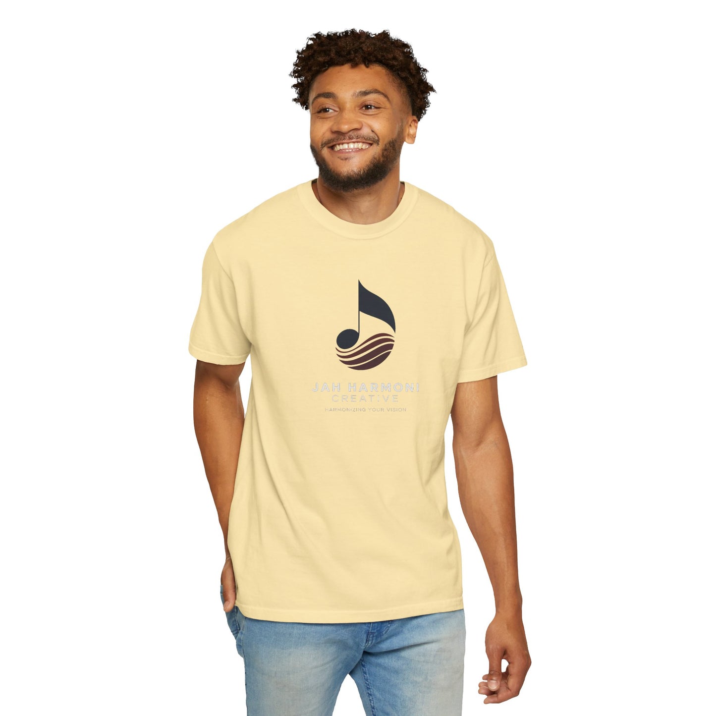 Music Logo T‑Shirt — “Jah Harmoni Creative” Branded Tee