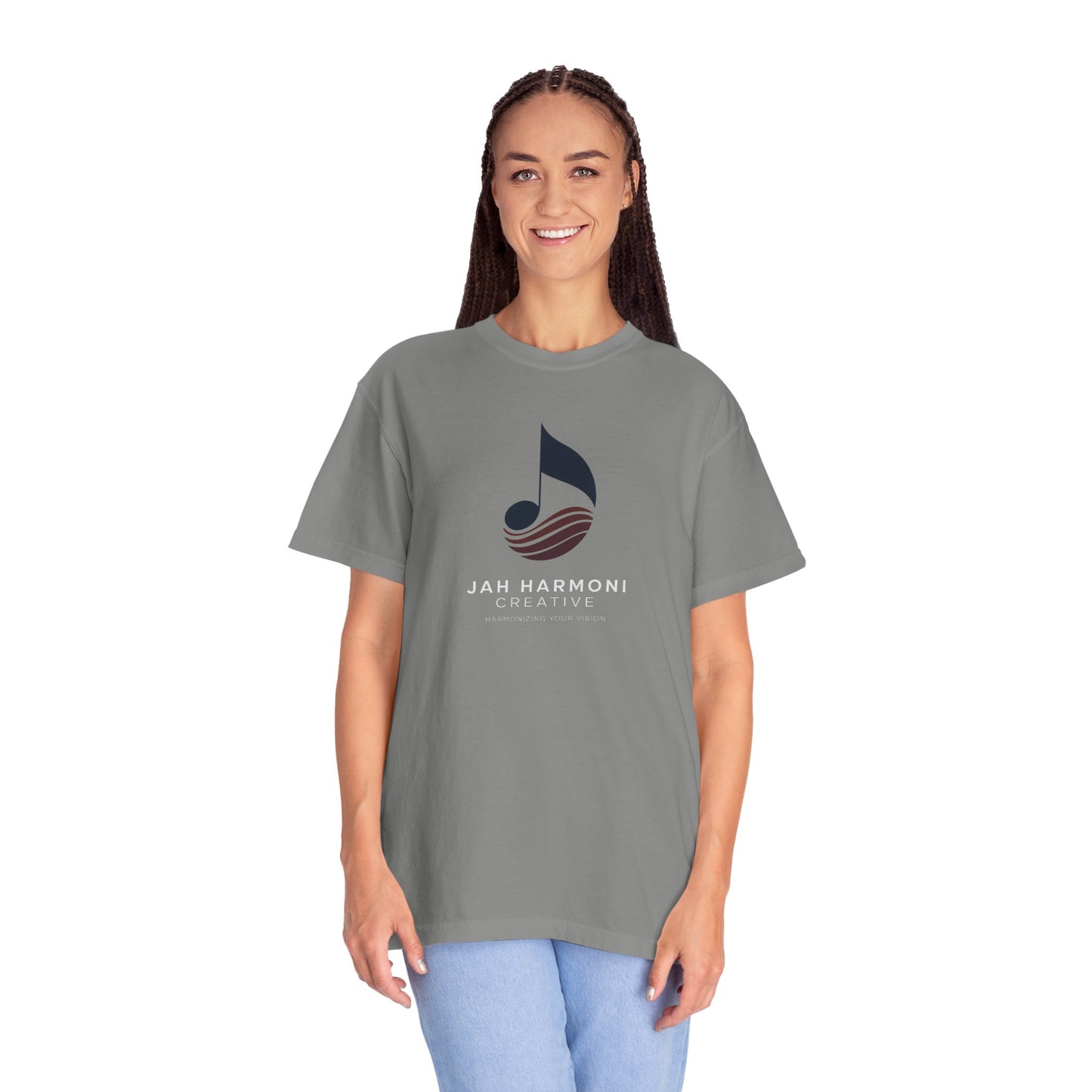 Music Logo T‑Shirt — “Jah Harmoni Creative” Branded Tee