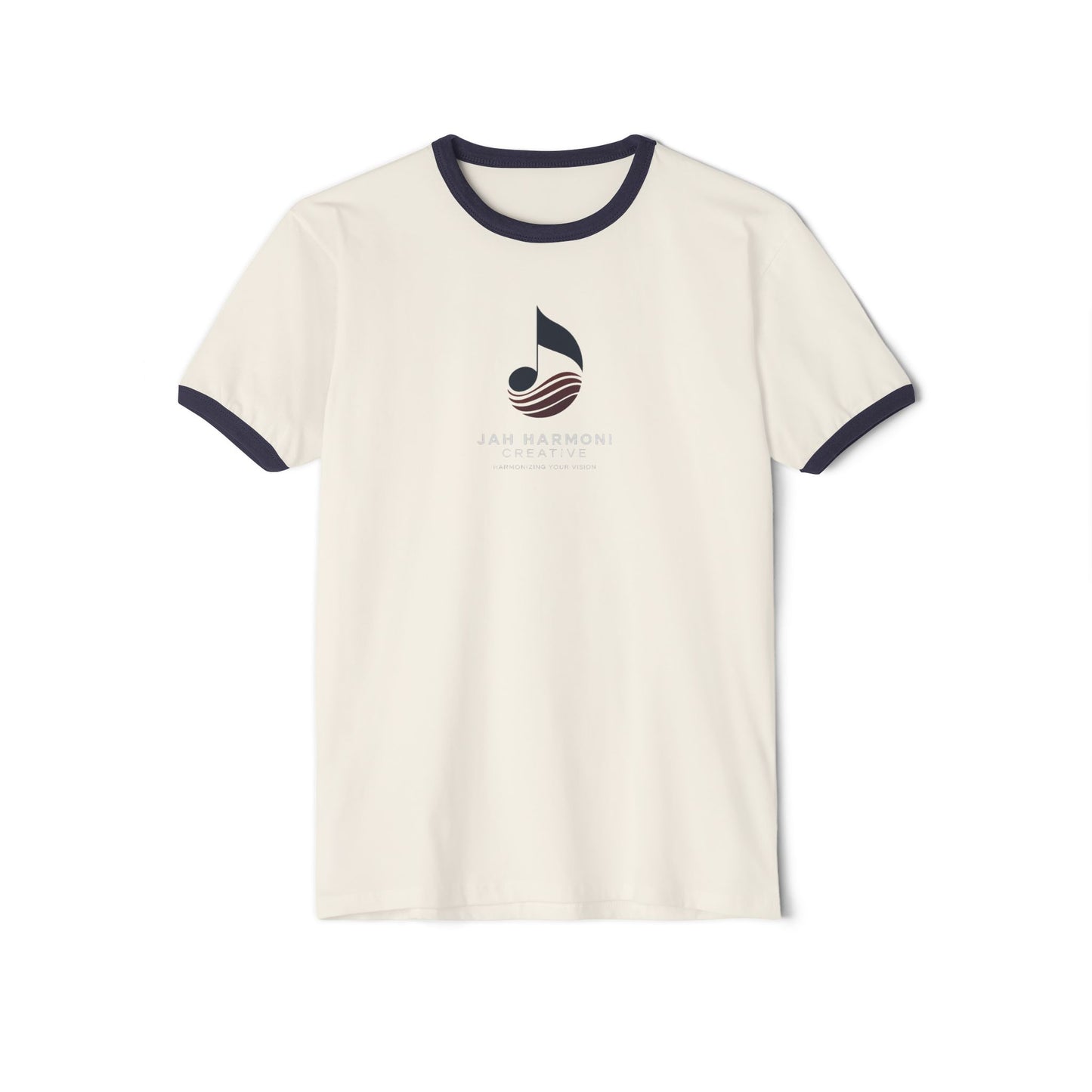 Jah Harmoni Creative Unisex Retro Ringer T-Shirt — Coastal Music Note Logo