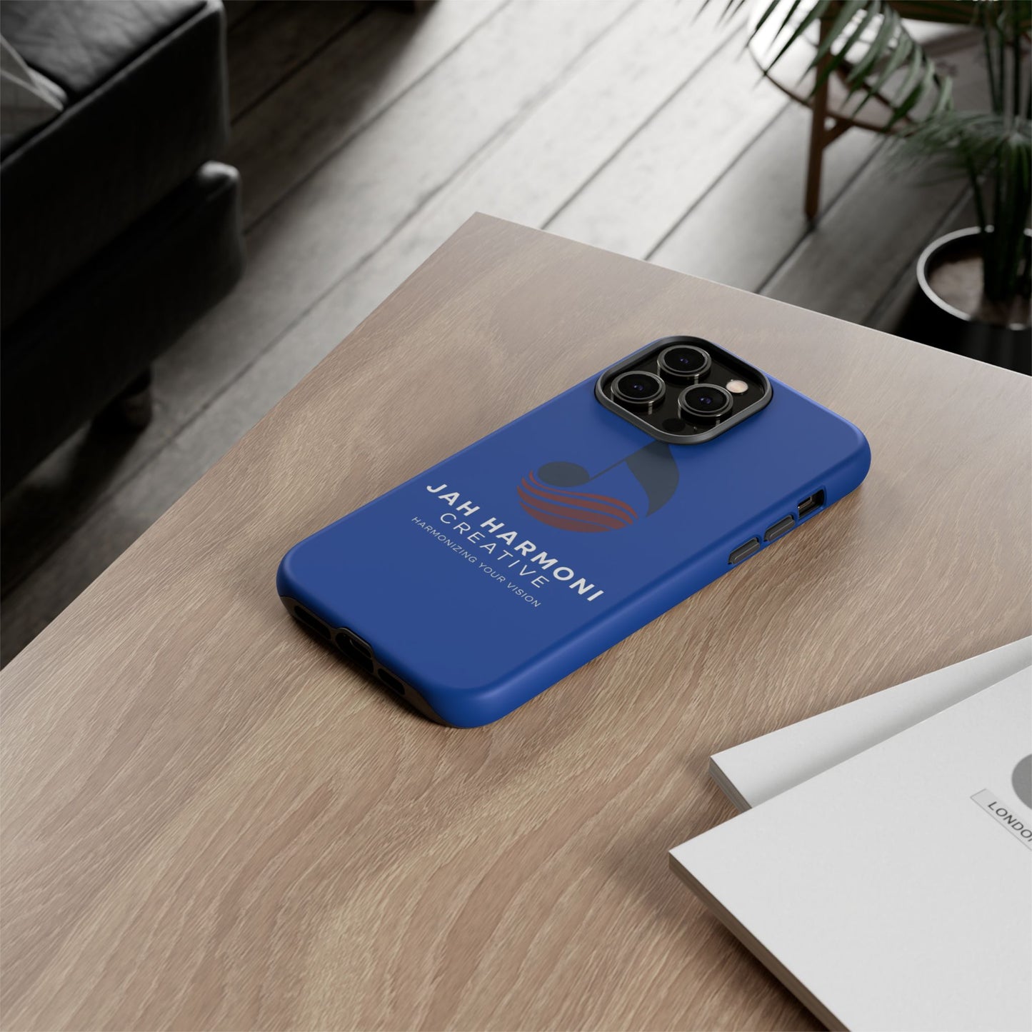 Tough Cases - Blue Logo Phone Case | Jah Harmoni Creative Protective Cover