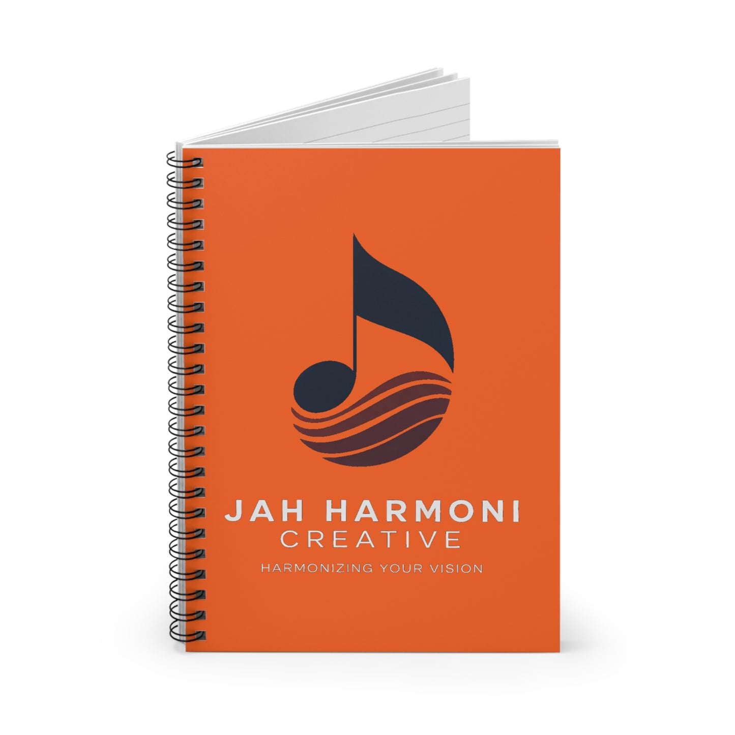 Jah Harmoni Creative Branded Spiral Notebook — Ruled Journal for Music & Design Notes