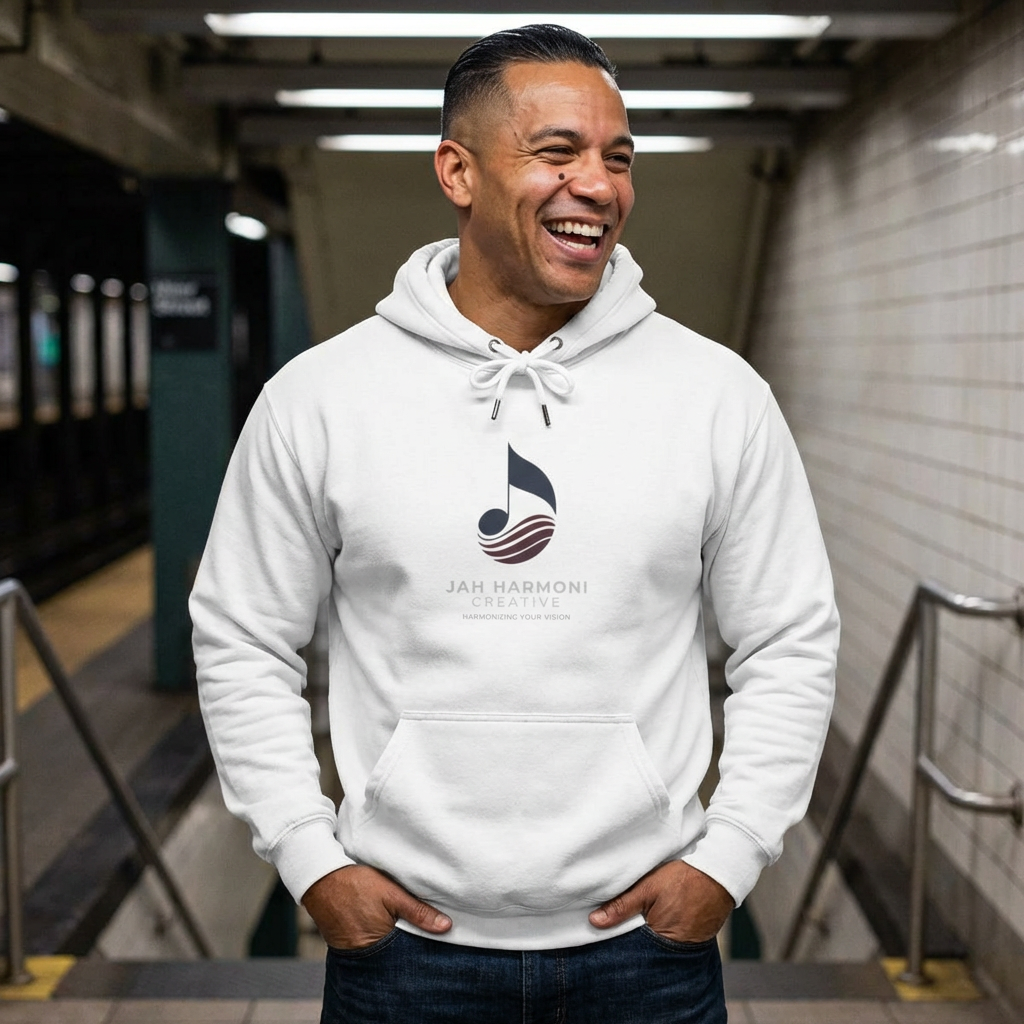Music Logo Hoodie - "Jah Harmoni Creative" Graphic Pullover