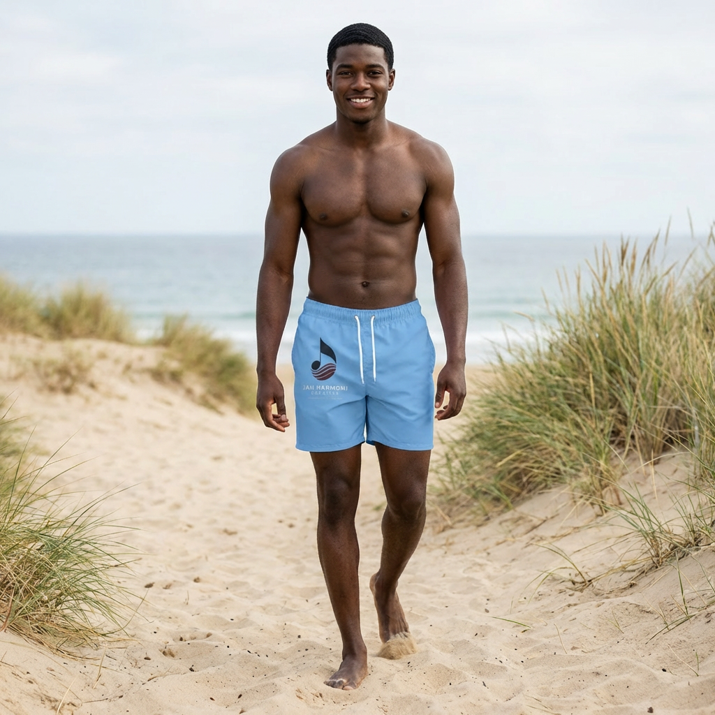 Swim Trunks — Jah Harmoni Creative Logo All-Over Print