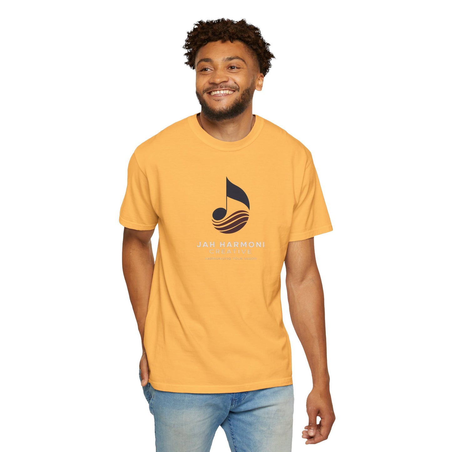 Music Logo T‑Shirt — “Jah Harmoni Creative” Branded Tee