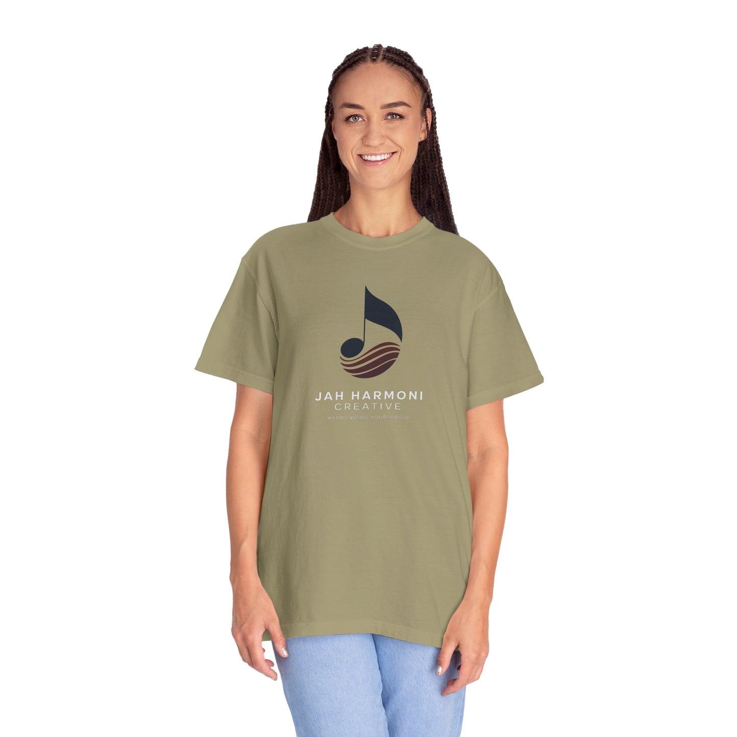 Music Logo T‑Shirt — “Jah Harmoni Creative” Branded Tee