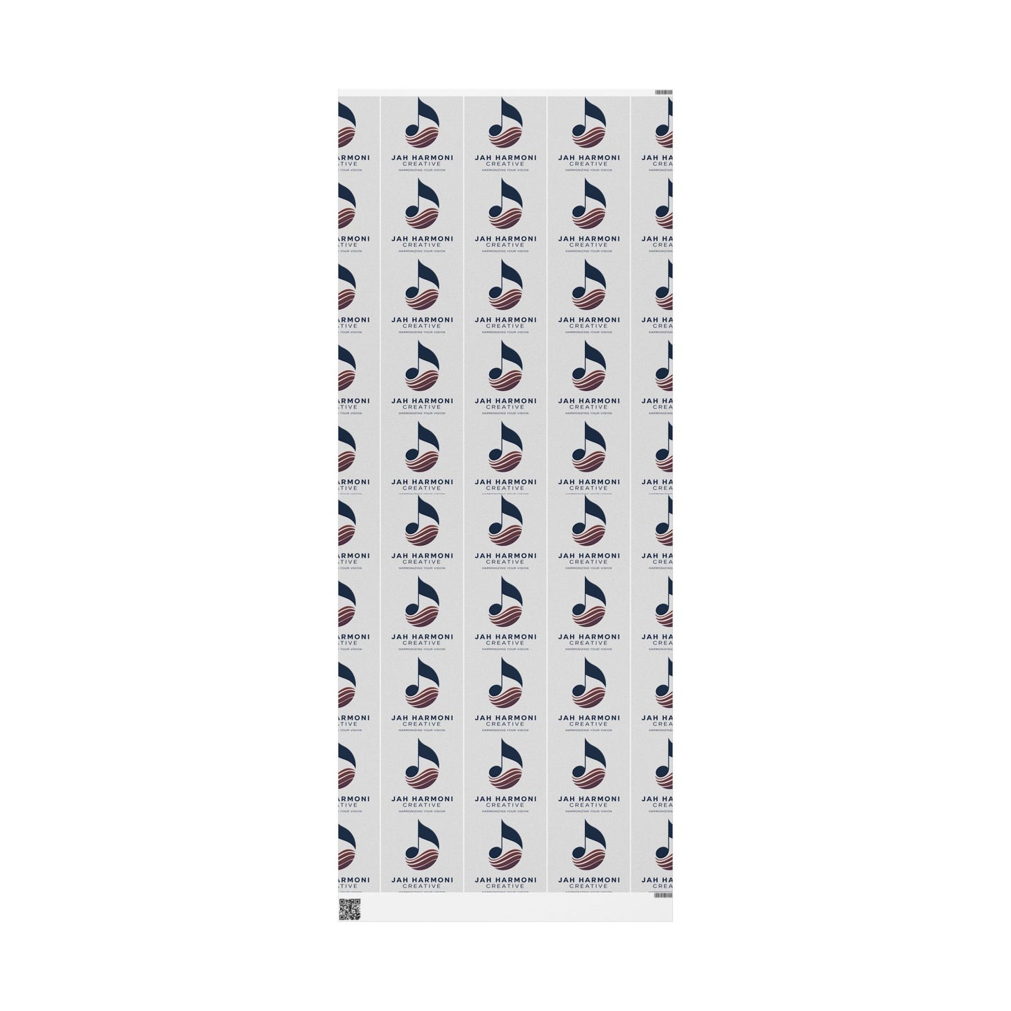 Wrapping Paper Roll — Minimal Navy Wave Pattern with "Harmony! Creative" Text