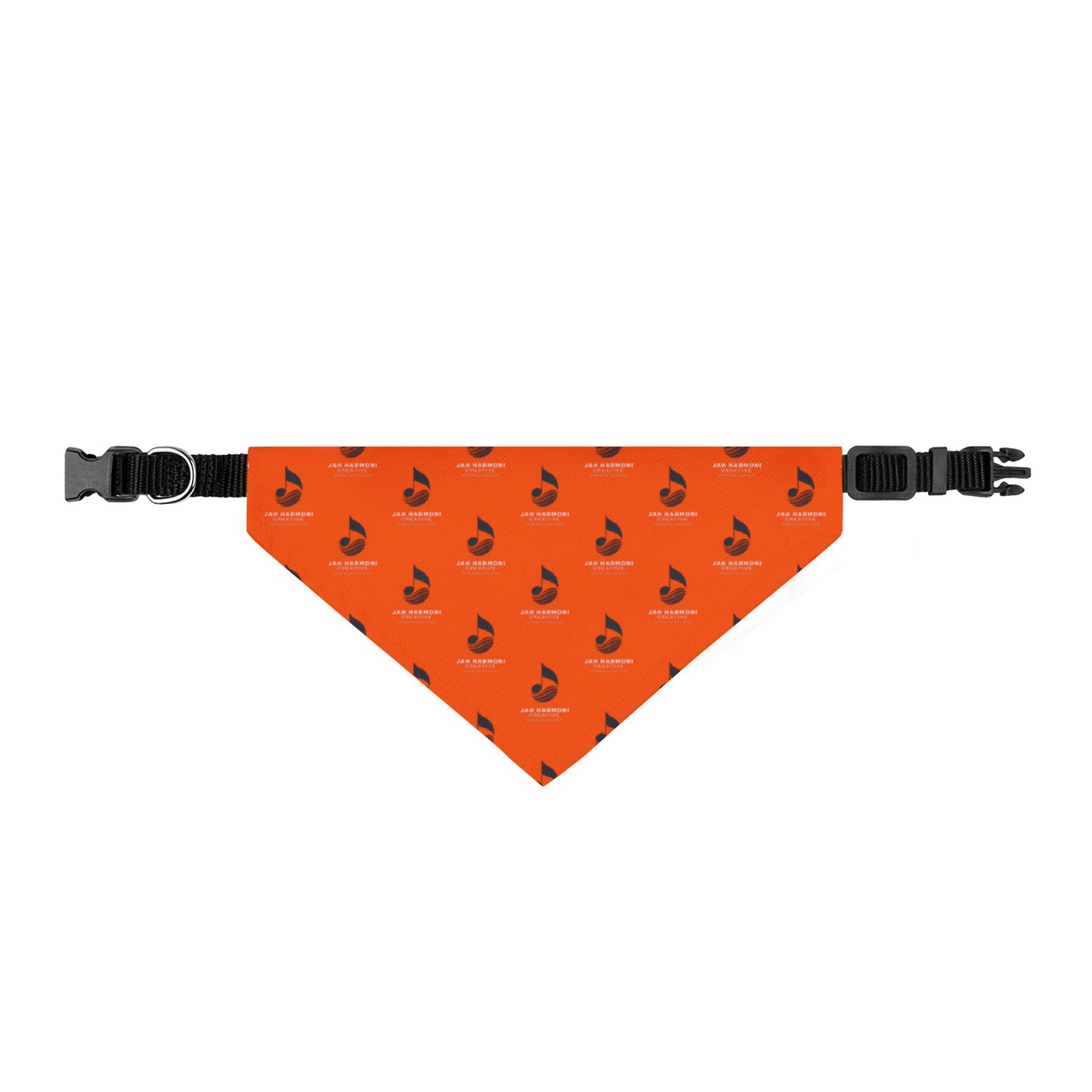 Orange Music Note Clip-On Pet Bandana — Adjustable Collar Scarf for Dogs & Cats