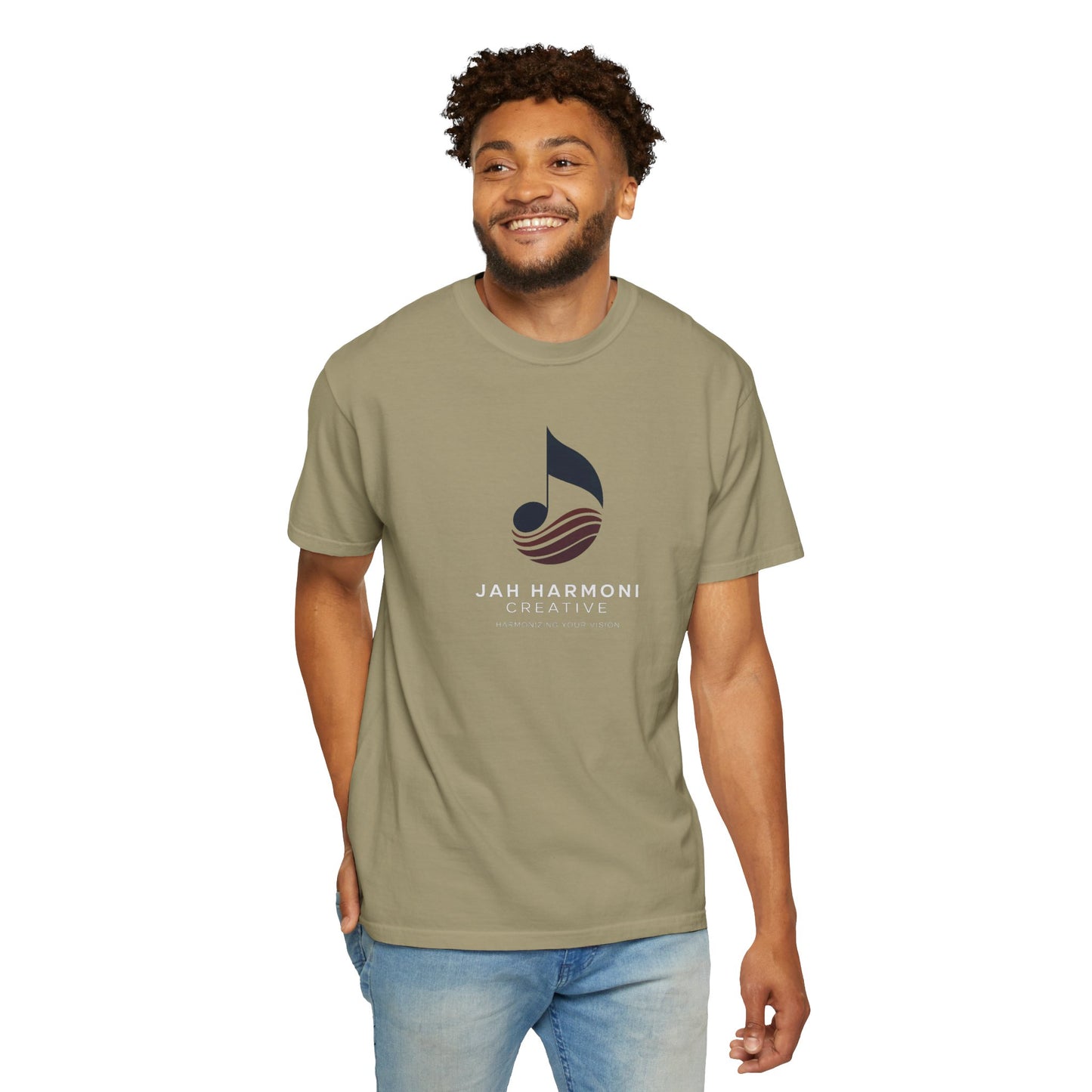 Music Logo T‑Shirt — “Jah Harmoni Creative” Branded Tee