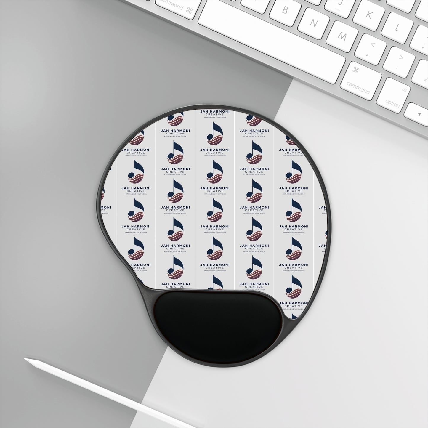 Ergonomic Mouse Pad with Wrist Rest — Nautical Logo Pattern
