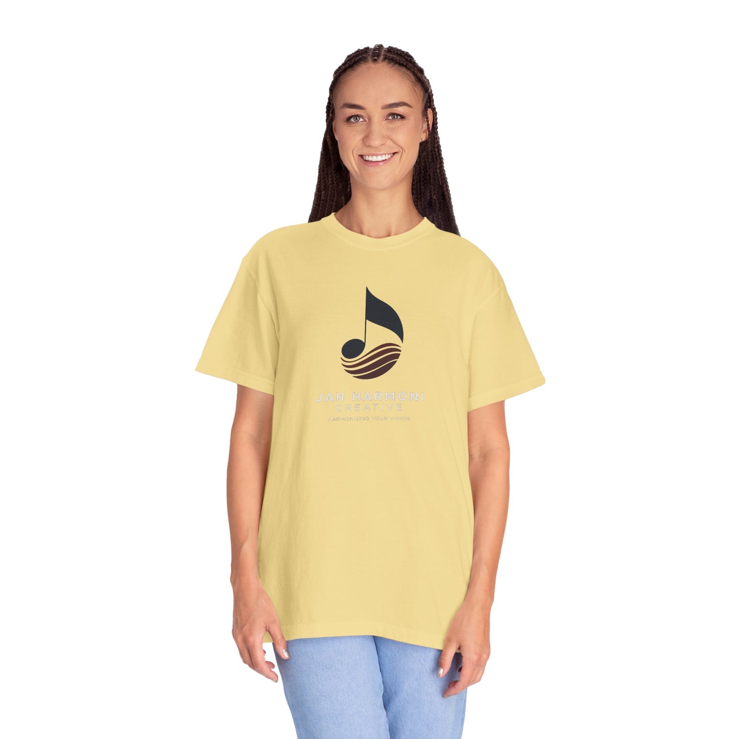 Music Logo T‑Shirt — “Jah Harmoni Creative” Branded Tee