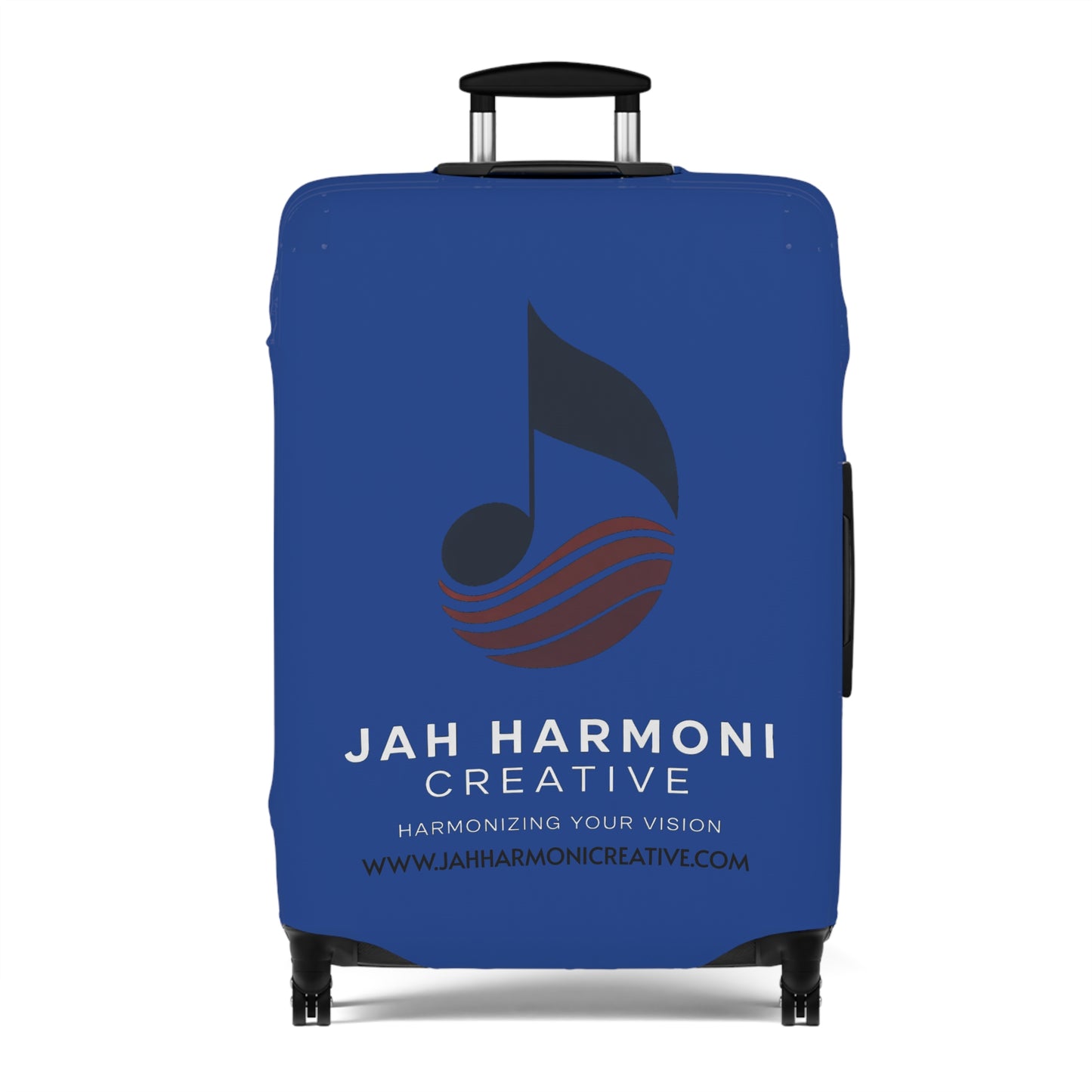 Luggage Cover — Jah Harmoni Custom Music Logo Pattern Travel Protector