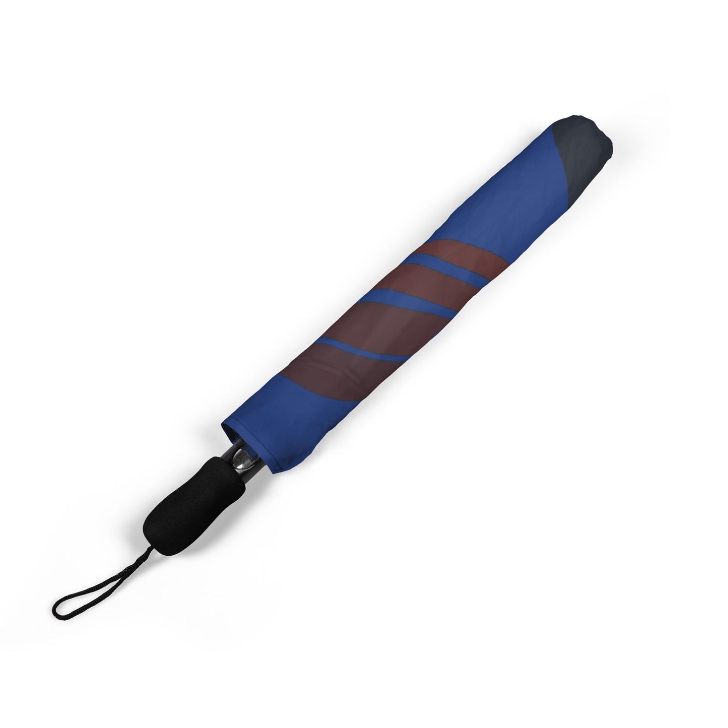 Compact Semi-Automatic Foldable Umbrella — Navy with 'Stay Dry' Minimalist Design