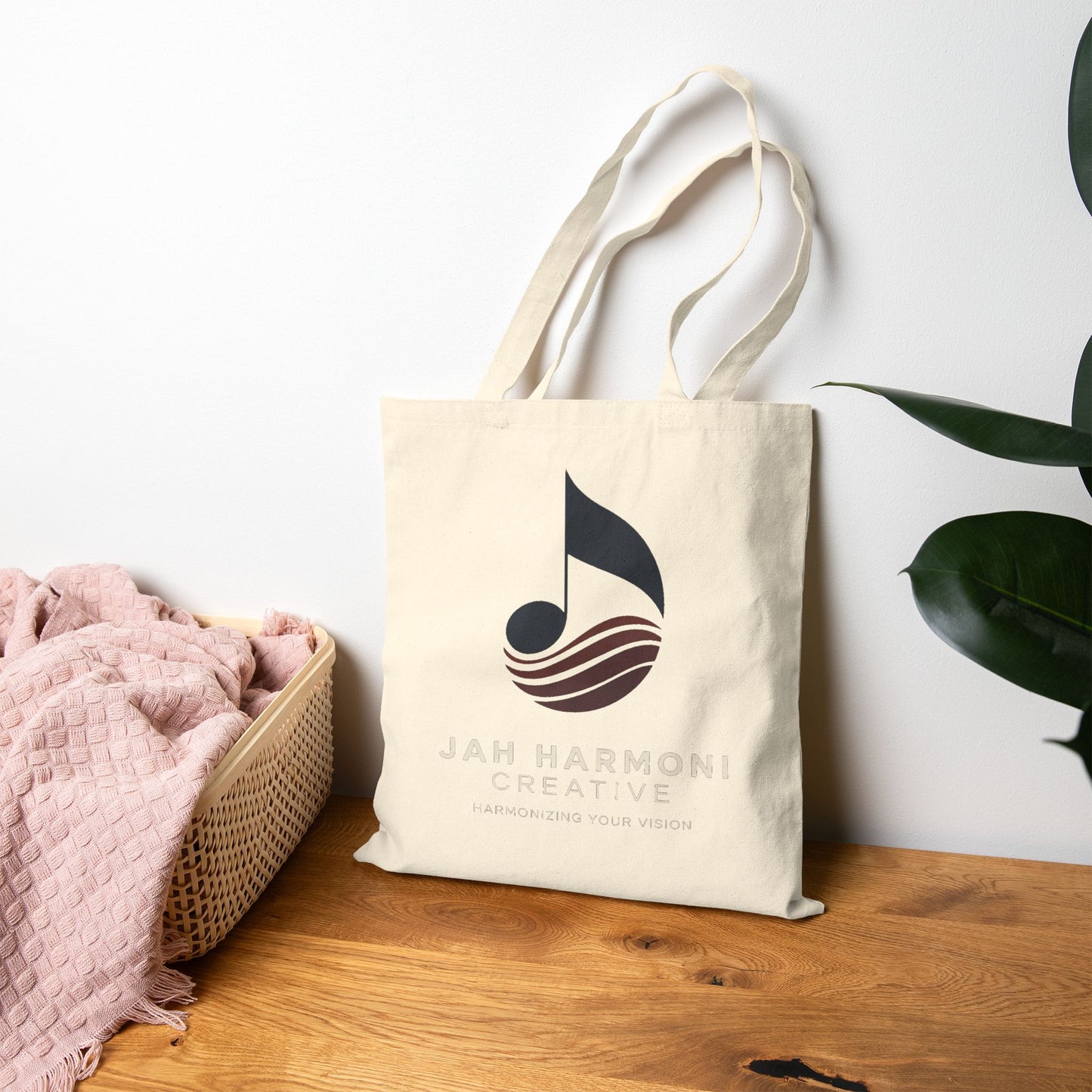 Canvas Tote Bag — Jah Harmoni Creative Logo Eco Shopper