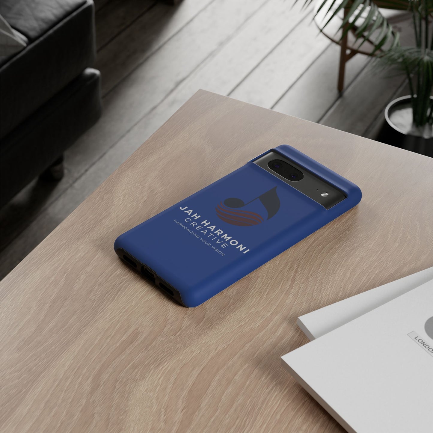 Tough Cases - Blue Logo Phone Case | Jah Harmoni Creative Protective Cover
