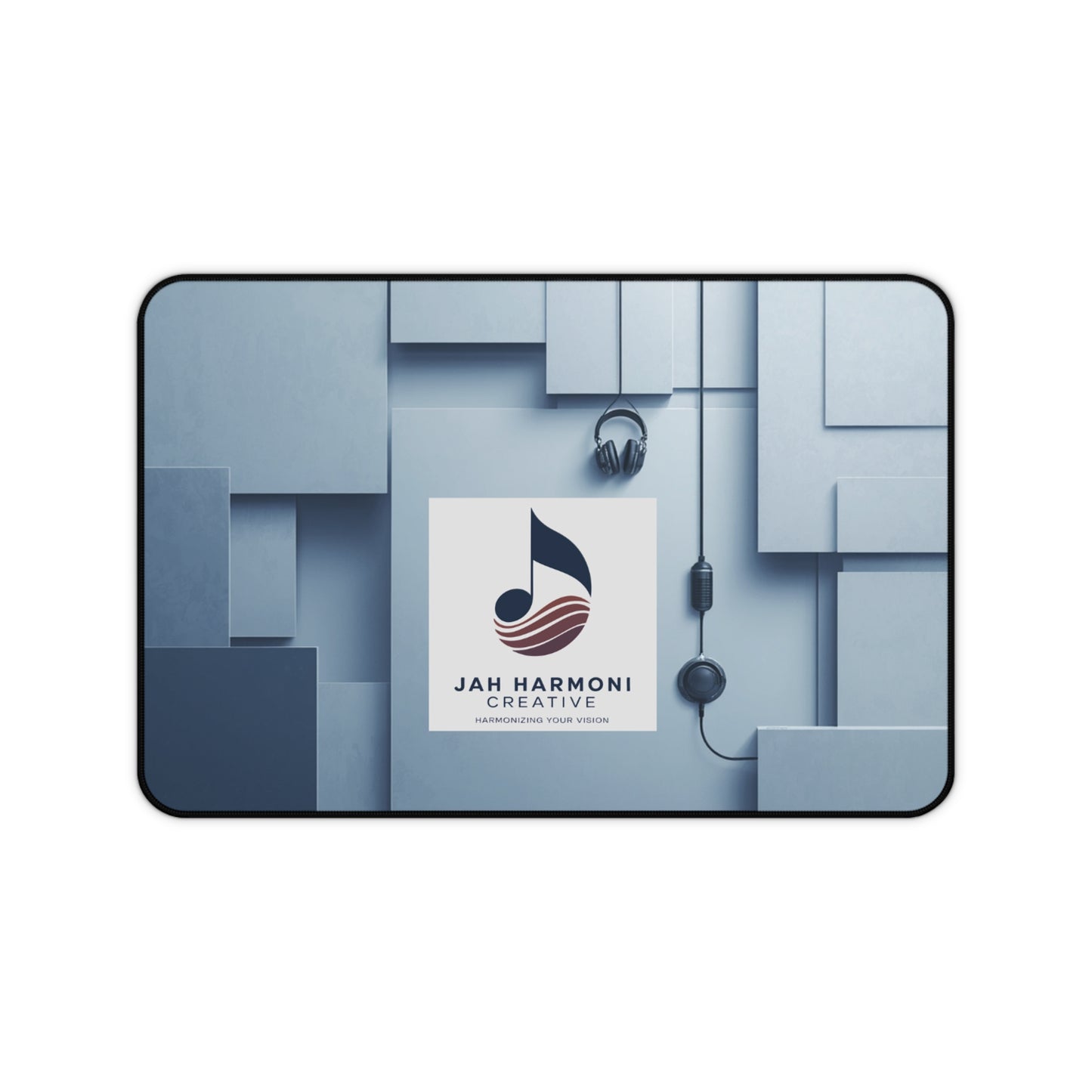 Jah Harmoni Creative Logo Desk Mat — Professional Music Studio Mousepad