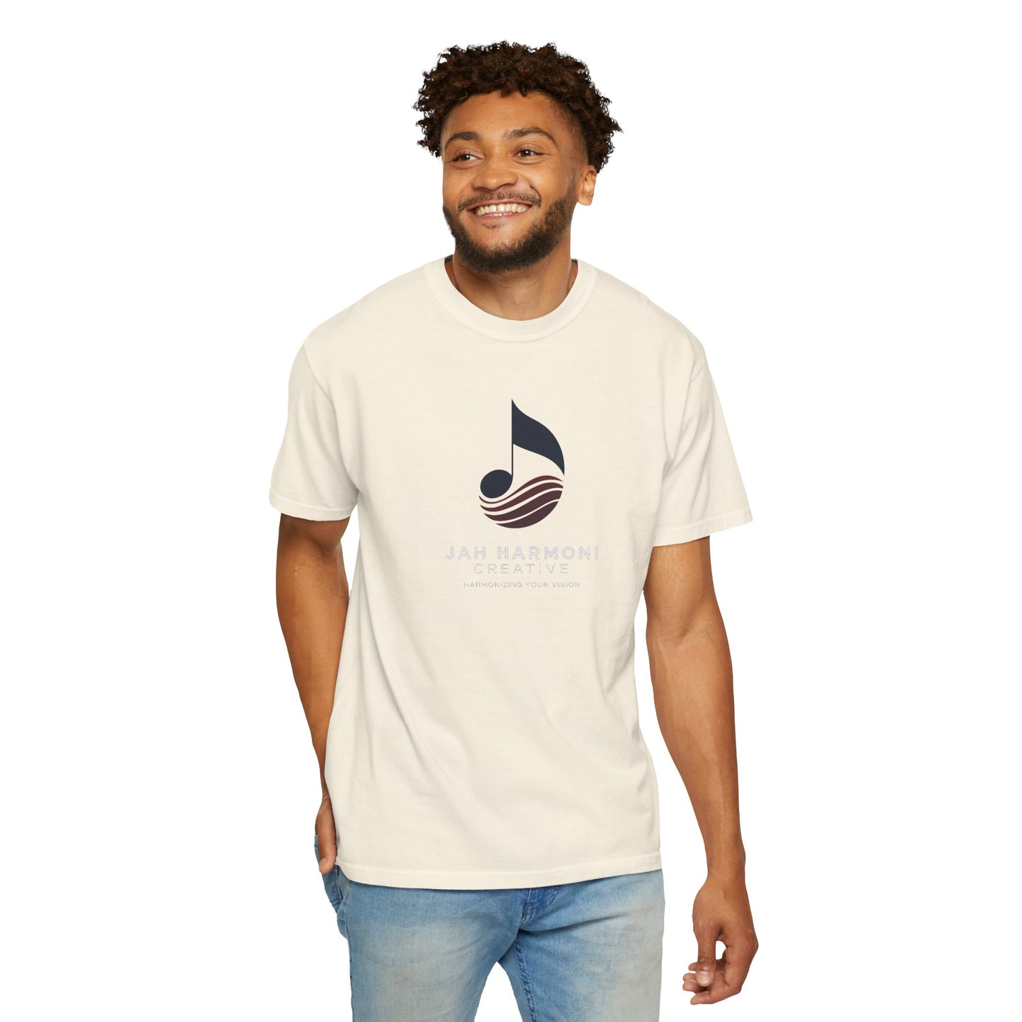 Music Logo T‑Shirt — “Jah Harmoni Creative” Branded Tee