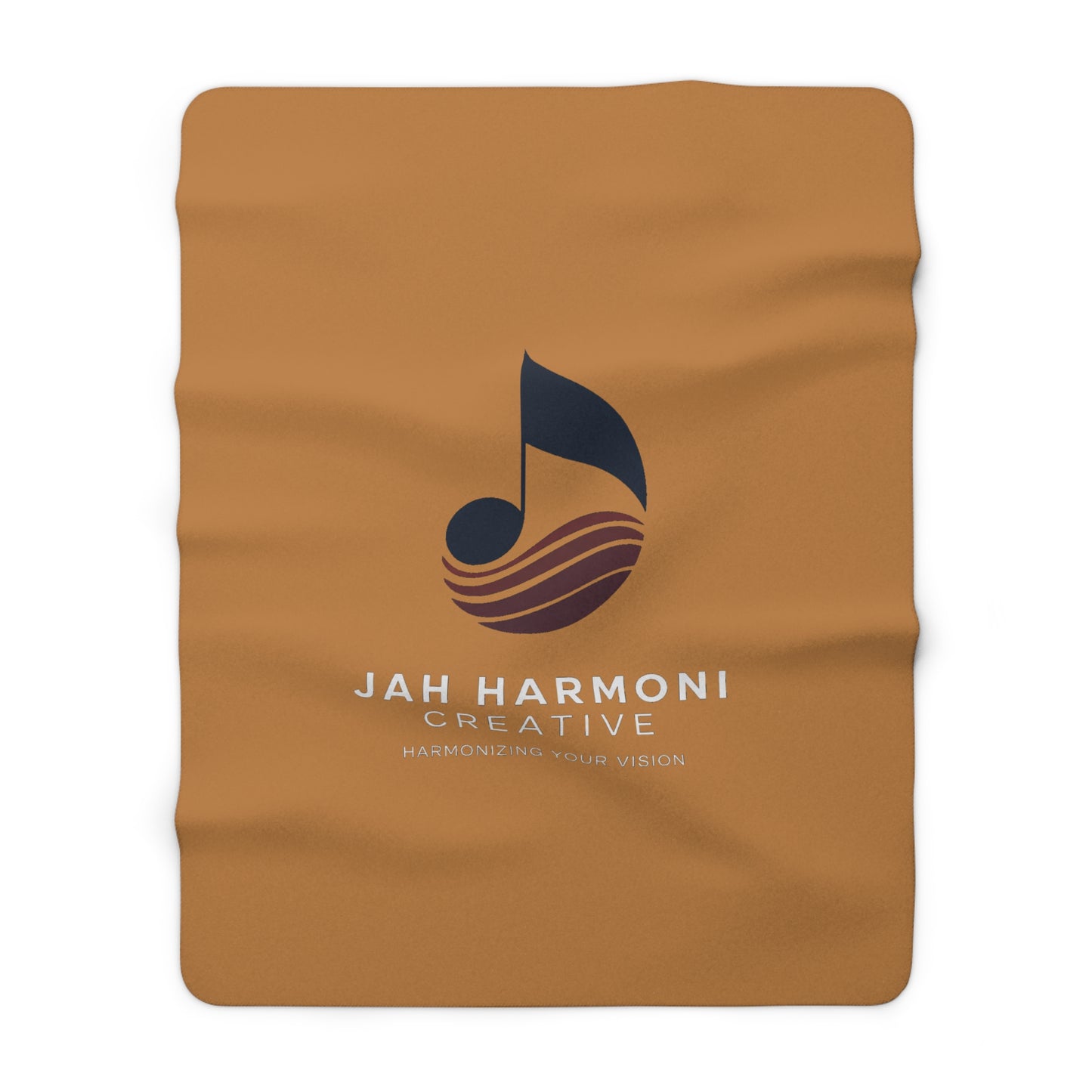 Sherpa Fleece Blanket — Jah Harmoni Creative Logo Blanket (Harmonizing Your Vision)