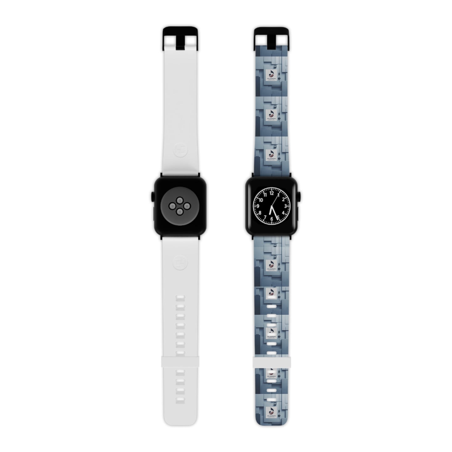 Geometric Tech Pattern Apple Watch Band — Modern Blue Grid Strap