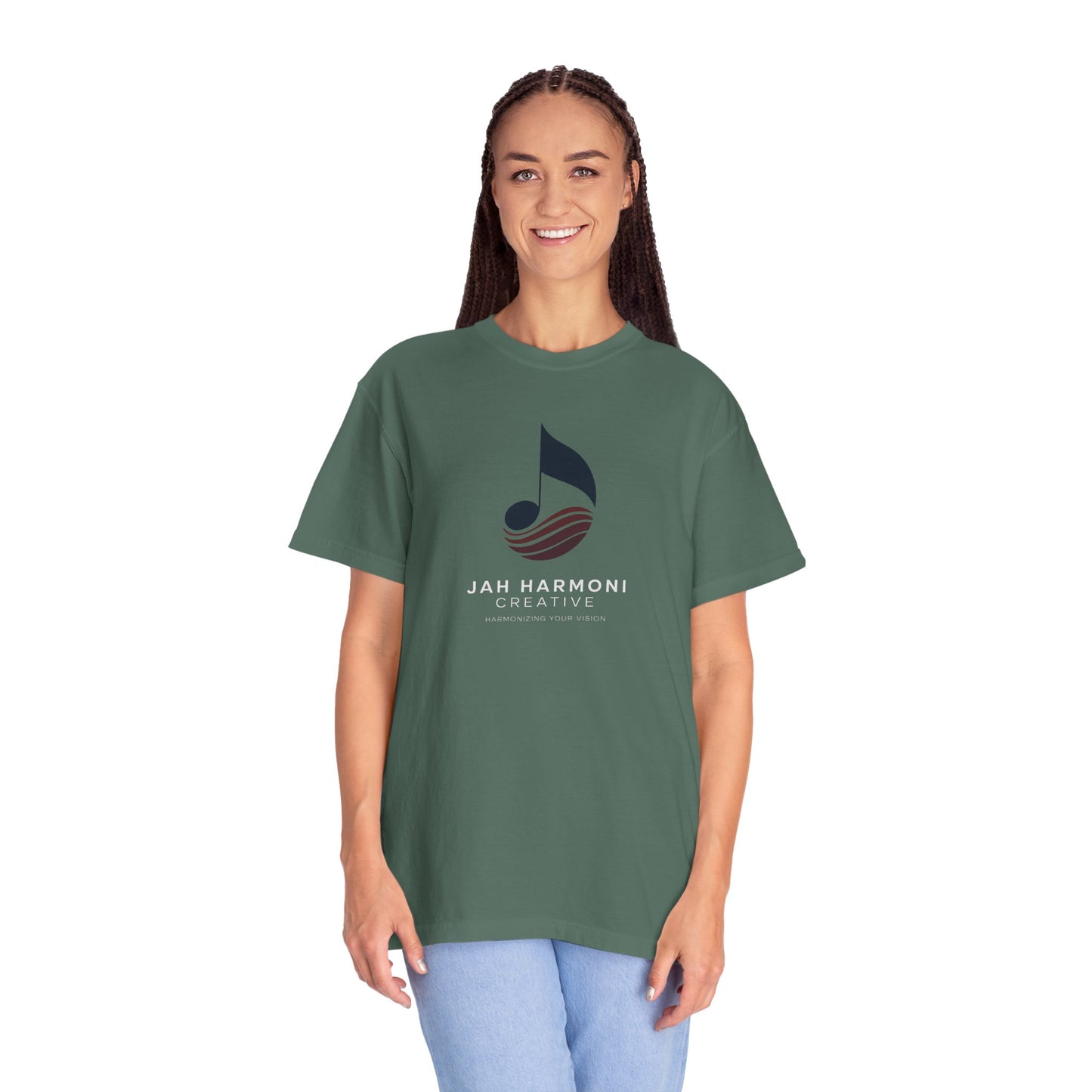 Music Logo T‑Shirt — “Jah Harmoni Creative” Branded Tee