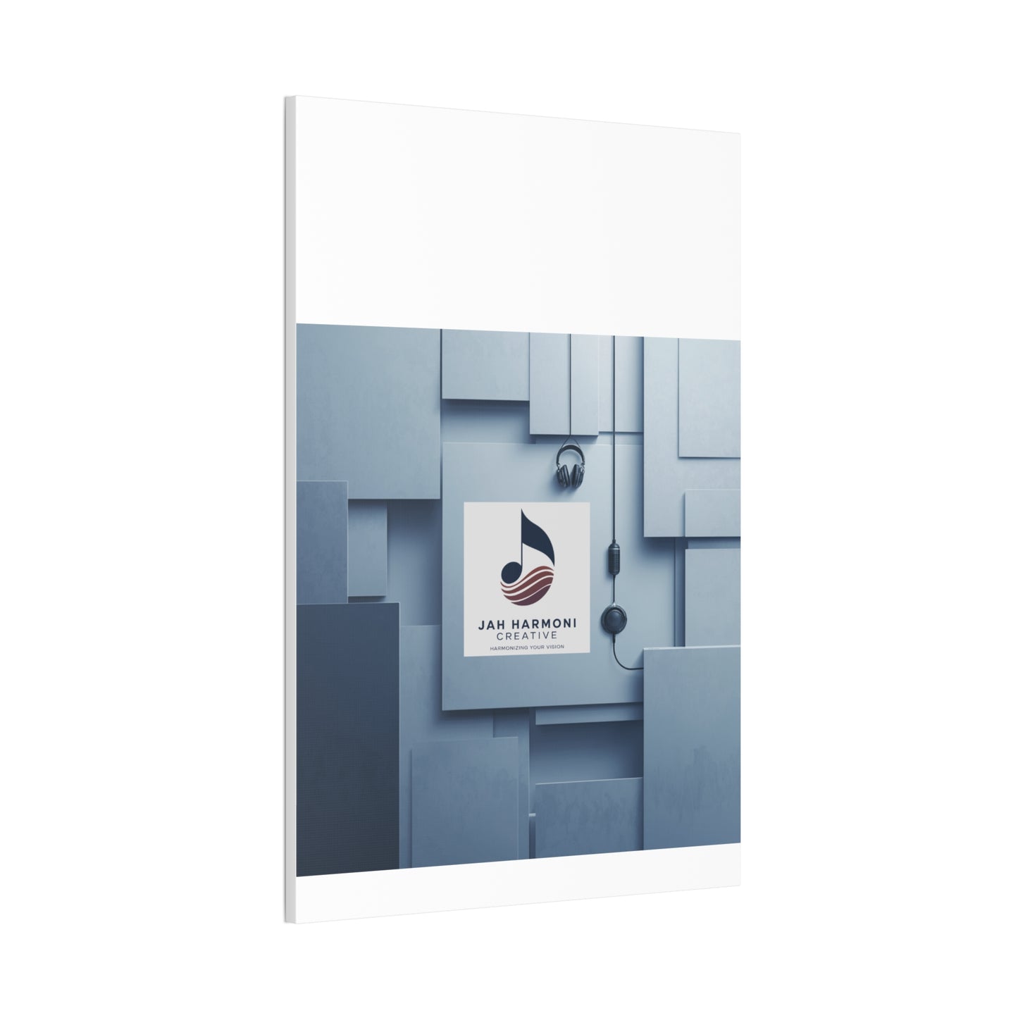 Music Studio Logo Canvas Print — Jah Harmoni Creative Stretched Wall Art