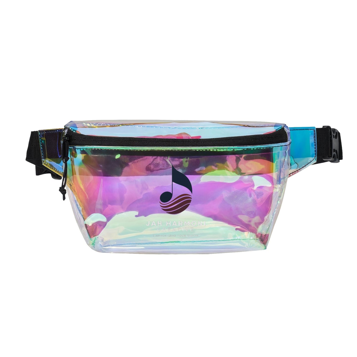 Jah's Clear Vinyl Fanny Pack — Transparent Festival Waist Bag with Logo