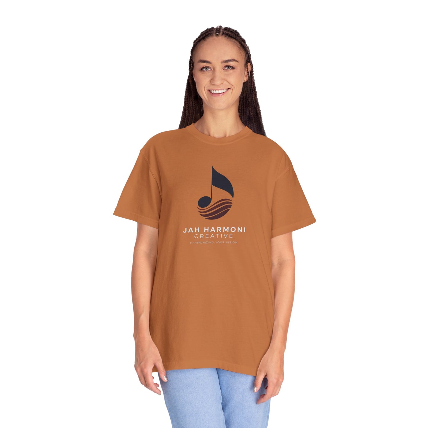Music Logo T‑Shirt — “Jah Harmoni Creative” Branded Tee