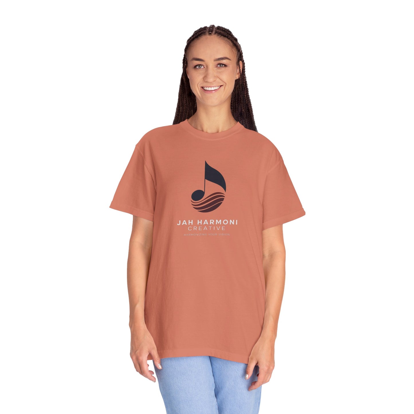 Music Logo T‑Shirt — “Jah Harmoni Creative” Branded Tee